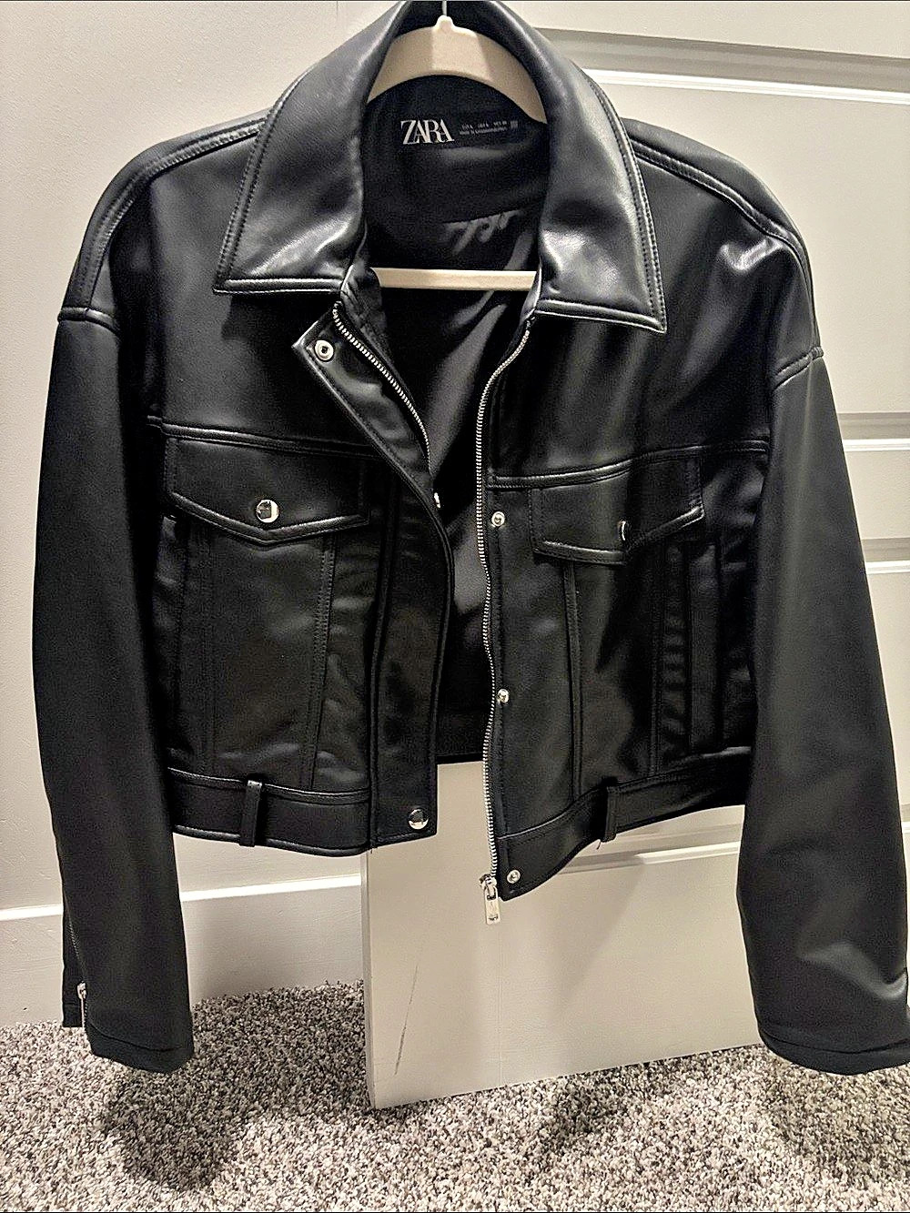 ZARA Black Leather Moto Jacket